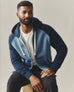 Men's Raglan Colorblock Midweight Full Zip - Riverside Varsity Blue